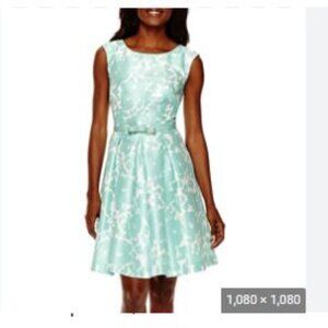 danny and nicoles - turquoise blue/white fit & flare - Size 16P